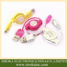 Shenzhen factory supply micro 2.0 retractable usb cable for mobile cellphone