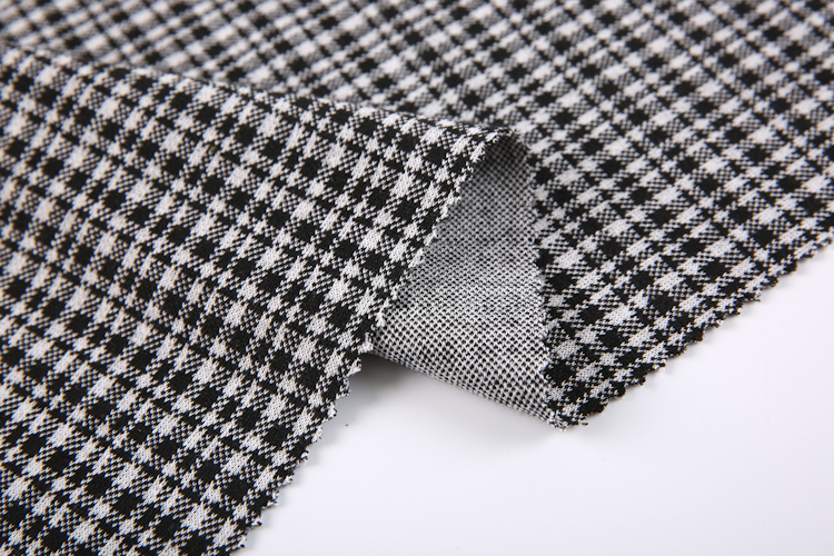 Textiles jacquard knit yarn dye custom suit houndstooth upholstery fabric