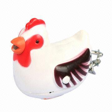 Cock animal LED flashlight keychain with voice
