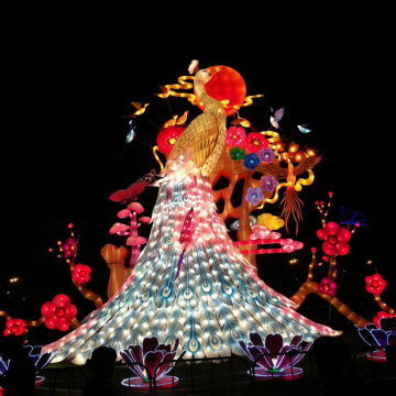 Custom Handmade Traditional Chinese Dinosaur Animatronics for Light Shows and Decorations