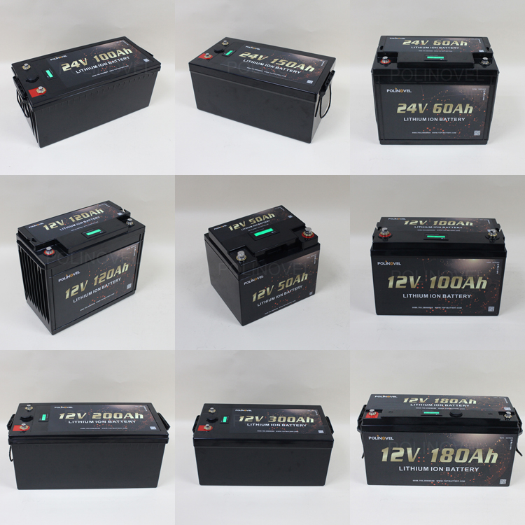 Polinovel LCD Show SOC Voltage Ion Phosphate Pack Lifepo4 Lithium Battery 12v 60ah