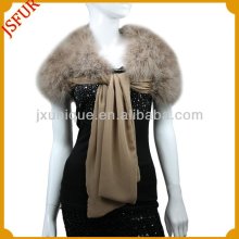 2014 Fashion brown turkey feather shawl lady scarf