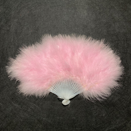 Pink Color Turkey Marabou Feather Fan