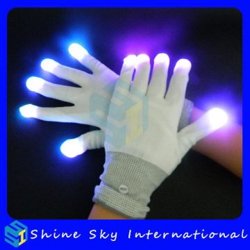 Customized Hot Sell Ball Bearing Massage Led Flashing Gloves