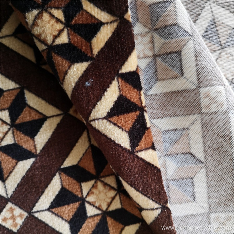 Weft Custom Printed African Polyester Fabric Velvet