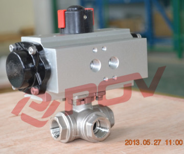 Ball valve 3 way thread pneumatic shuttle valve