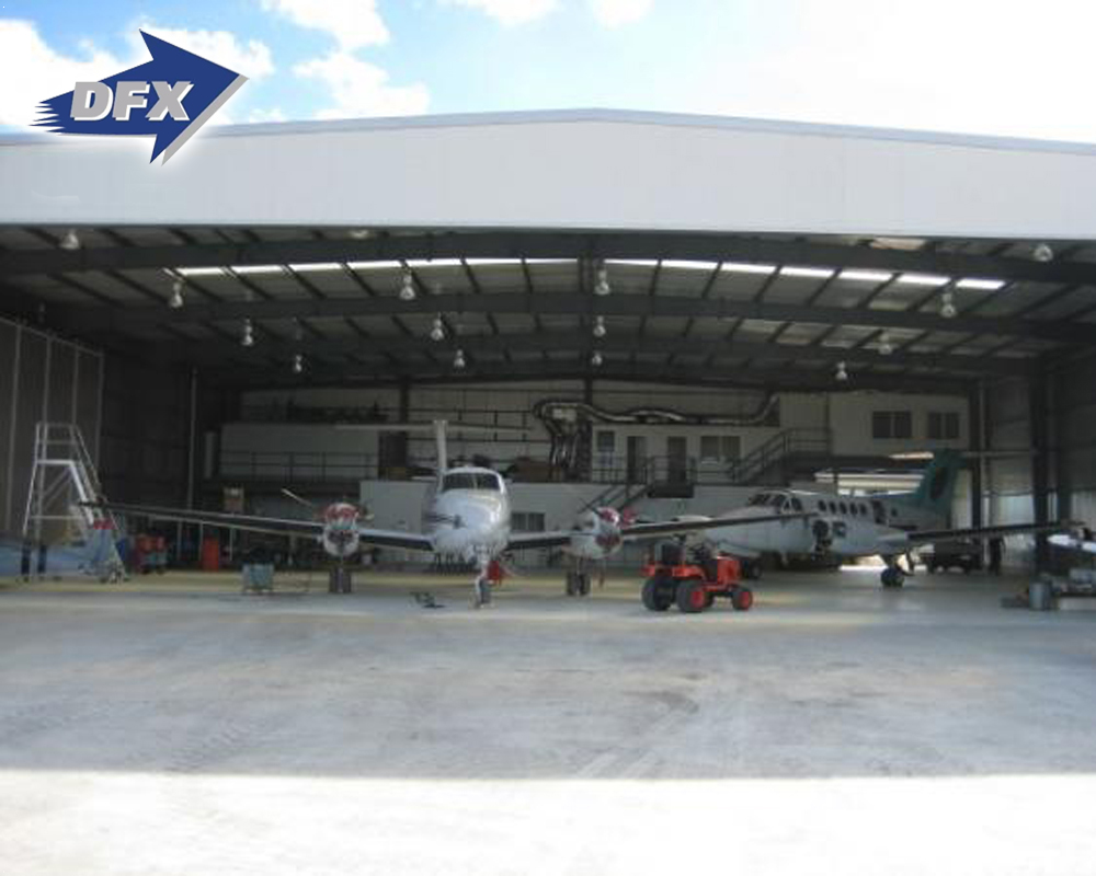 Qingdao durable steel prefab aircraft windproof hangar construction building