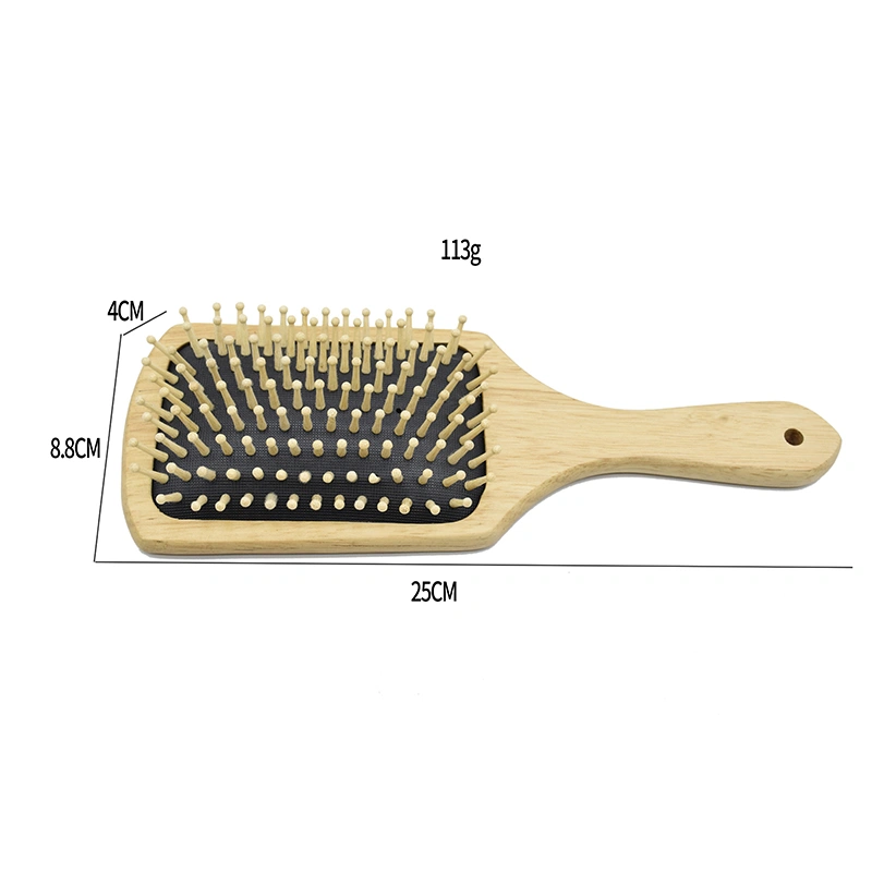 Custom Logo Wood Color Wooden Paddle Hair Brush Wholesale