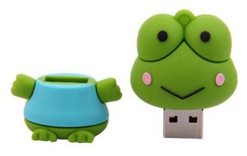 High quality Cartoon Soft pvc cute Frog usb flash drive Adorable cartoon selling memory stick