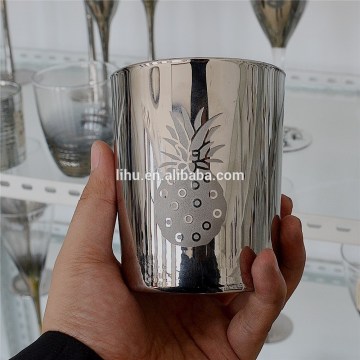 Silver plated glass candle holders