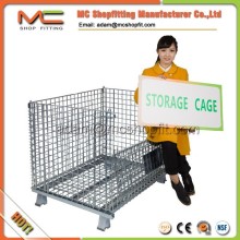 Foldable stacking steel wire container for storage