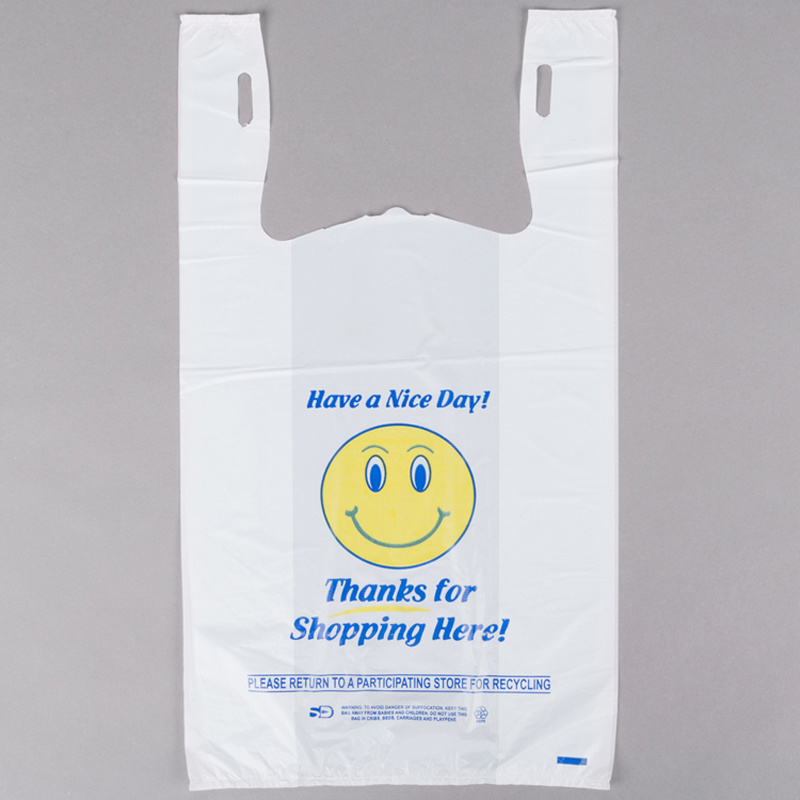 Well Made Wholesale Customized HDPE LDPE Materials Food Grocery Packaging Plastic Smile Face Printed Bag