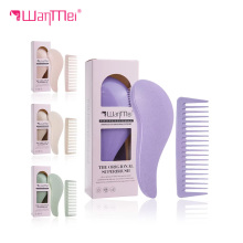 Wanmei Brand Customized Wheat Straw Comb Set with Box Packaging - OEM Scalp Massager