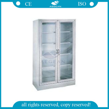 AG-SS003 CE&ISO steel cabinet with 2 glass door