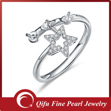 Wholesale fashion jewelry 925 sterling silver mounts pearl ring mountings