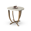 Table d&#39;appoint rond en marbre d&#39;originalité en inox