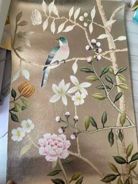 Coastal Wave Hand-Painted Wallpaper