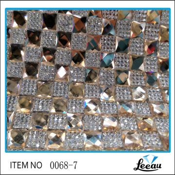 Gold Glass Rhinestone Mesh Sheet