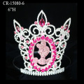 Coroa de concurso de cinderela rosa strass personalizado