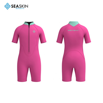 Seaskin Kids 2mm Neopren ön fermuarlı kısa wetsuit