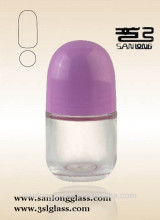 Roll -on perfume bottle with purple cap