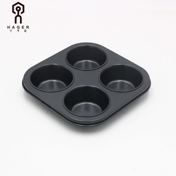 Non-stick bakeware carbon steel 4 cup muffin pan