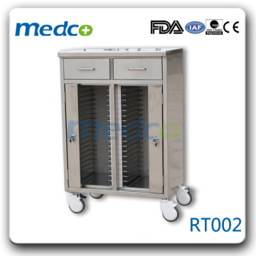 RT002 medical nursing records trolley stainless steel frame