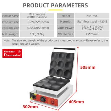 New design 9 holes pancake poffertjes grill