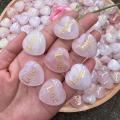 Coeur Stone Charms Rose Quartz Words Stone Love Heart Shape Quartz Quartz Gemstone Charmes pour le mariage de la Saint-Valentin Thanksgiving