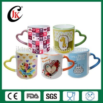 11oz heart shape handle mug sublimation blank mug magic blank sublimation mug