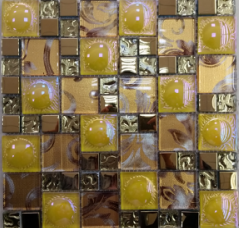 2016 New Arrival Mix color glass mix stone mosaic tiles,thickness 8 mm