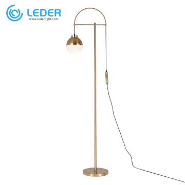 LEDER hoge moderne vloerlamp