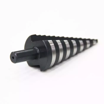 Factory high quality 3PCS Black and white 4241 Step Drill Bit Set Straight Flute step drill bit in Rose Case for metal