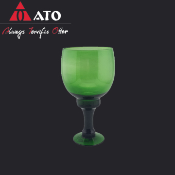 Green glass Solid wind lamp Glass Candle Holder