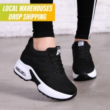 Wholesale Custom Dropshipping Breathable Women's Platform Wedge Sneakers