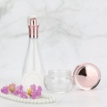 Bowling shape rose golden electroplating glass bottle/jars