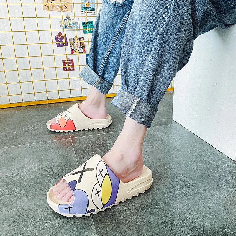 2021 New Arrivals Summer Cartoon Printed Breathable EVA Men Slipper for Home