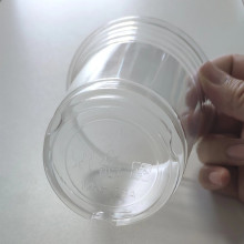 Copa fría de PLA bioplástica con tapa plana degradable