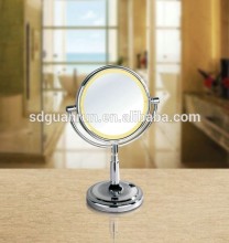 silver desk top battery make up mirror with light bulbs