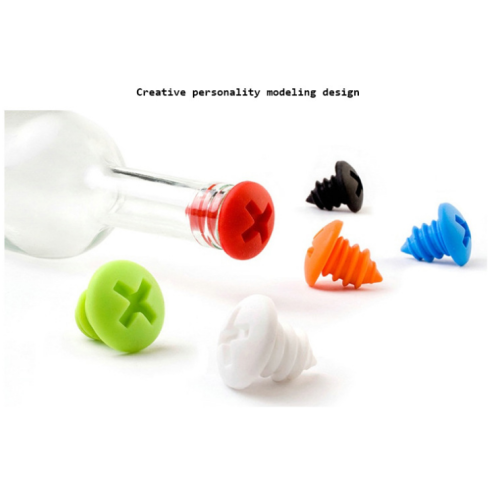 Custom Screw Wine Stoppers Silicone Wine Bottle Stopper