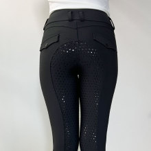 Klassische schwarze Damen Reitesreithose Reithose