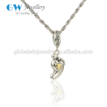 925 Silver Foot Charm Child Dangle Wholesale Charm
