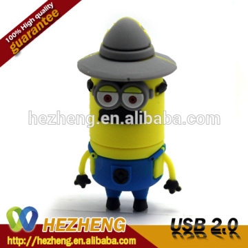 Cartoon USB Pendrivers Minion 4GB USB Flash Disk Memory Cards Customized Free Samples