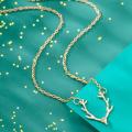 Golden antler silver deer clavicle Necklace simple fashion elk head rose gold alloy adjustable lovely animal Necklace women