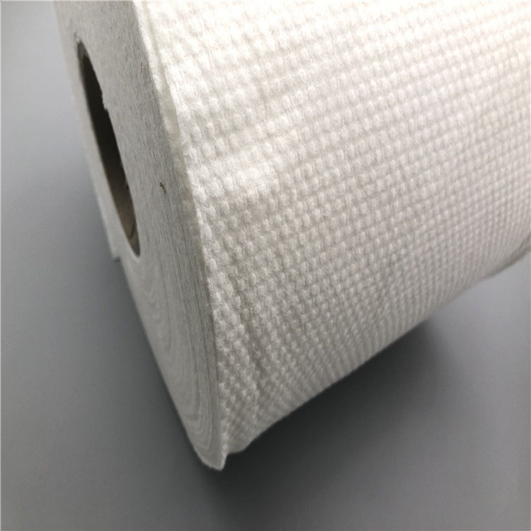 hydrophilic embossed 3D small pearl dot nonwoven fabric roll Spunlace Fabric for towel and wet wipes