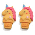 Cute Horse Ice Cream Resin Flatback Cabochons Cartoon Slime Charms Miniature Dollhouse Cupcake Ornaments Scrapbooking DIY