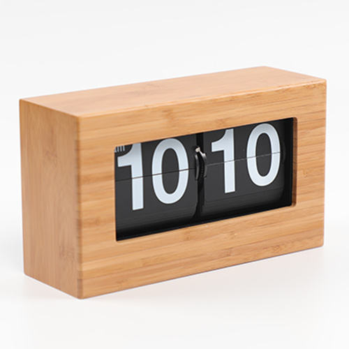 Box Form Bambus Material Retro Flip Clock