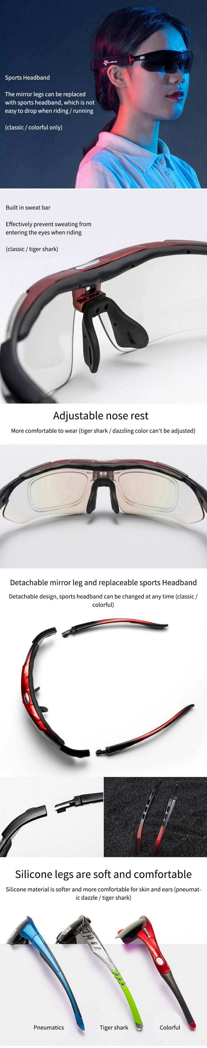 Cycling Equipment Polarized Riding Glasses Outdoor Sports Bicycle Glasses with Myopia Frame