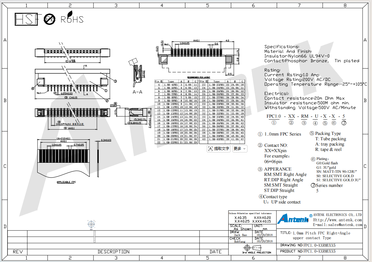 FPC1.0-26RMUSN5 FPC1.0-26RMUSN5