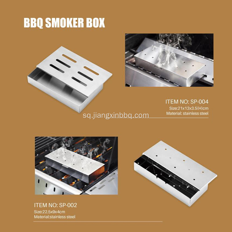 Kuti duhanpirëse me çip druri prej çeliku inox